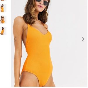 Marigold strappy back swimsuit